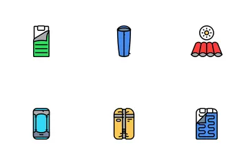 Saco de dormir Camping Senderismo Paquete de Iconos