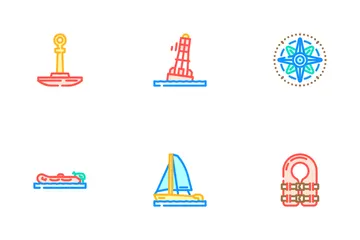 Sailing Sport Yacht Icon Pack