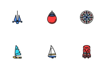 Sailing Sport Yacht Regatta Icon Pack