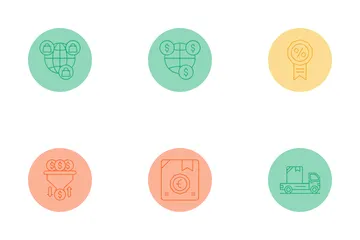 Sales Dual Tone Circle Icon Pack