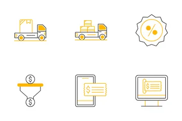 Sales Line Two Color Icon Pack