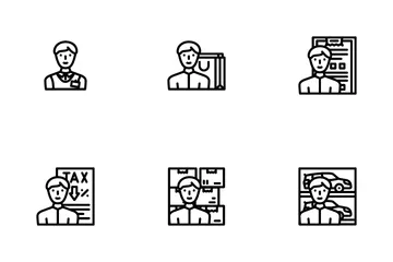 Salesman Business Occupation Icon Pack