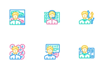 Salesman Business Occupation Icon Pack