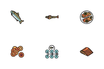 Salmon Fish Delicious Seafood Icon Pack