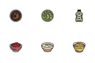 Salsa Ketchup Alimentos Mayonesa Paquete de Iconos