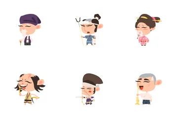 Samurai Characters Icon Pack