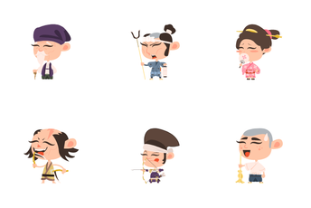 Samurai Characters Icon Pack