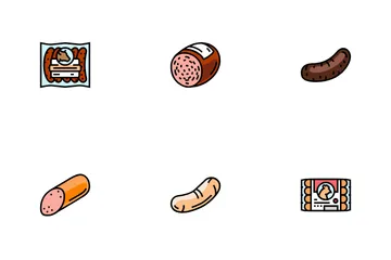 Sausage Grill Barbecue Pork Icon Pack