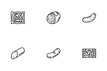 Sausage Grill Barbecue Pork Icon Pack