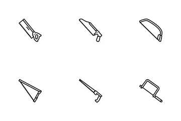 Saw Hand Wood Construction Icon Pack