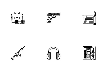 Schießwaffen und Zubehör Symbolpack