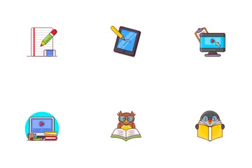 School And Education-A-J Icon Pack
