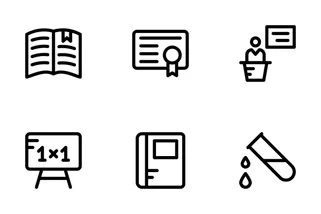 School And Education Line Icons 1
