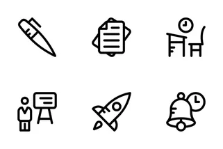 School And Education Line Icons 2
