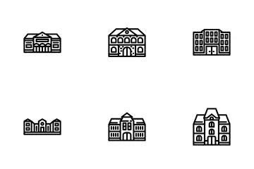 School Building Gymnasium Icon Pack