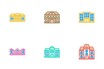 School Building Gymnasium Icon Pack
