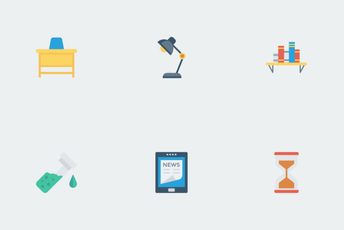School & Education Flat Icons Icon Pack