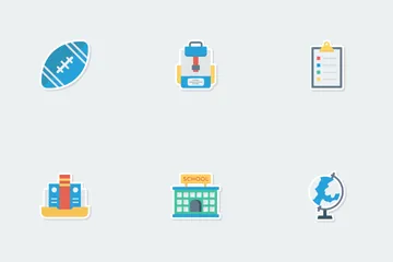 School & Education Flat Paper Icons Icon Pack