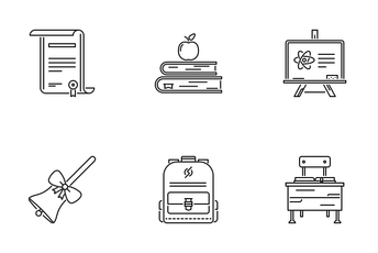 School  Outline Icon Pack