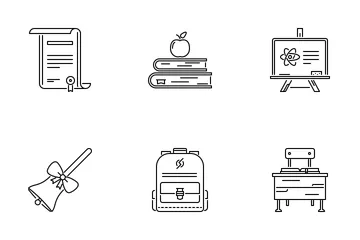 School  Outline Icon Pack