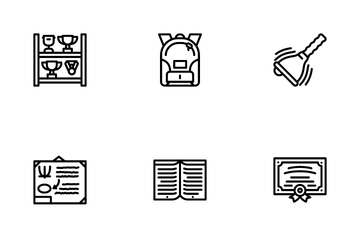 School Stationery Accessories Icon Pack