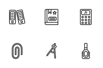 School Stationery Icon Pack