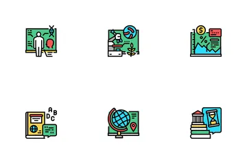 School Subjects Learn Icon Pack