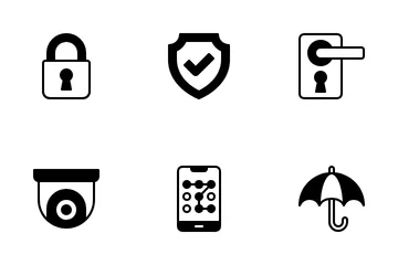 Schutz und Sicherheit Icon Pack