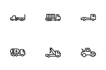 Schwertransporter und Fahrzeuge für übergroße Ladungen Symbolpack