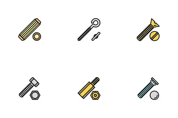 Screw And Bolt Building Accessory Icon Pack