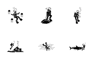 Scuba Diving Accident Icon Pack