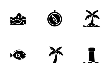 Sea And Beach (Glyph) Icon Pack