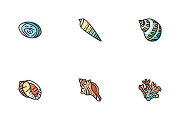 Sea Shell Beach Summer Ocean Icon Pack