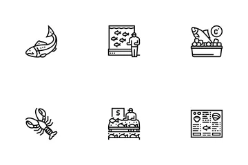 Seafood Cooked Food Dish Menu Icon Pack
