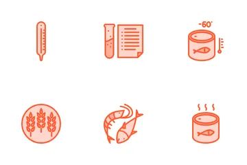 Seafood Product Packaging Icon Pack
