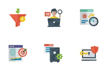 Search Engine Optimization Flat Icons Icon Pack