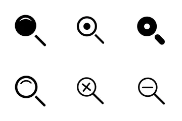 Search Magnifier And Zoom Icons Set Icon Pack