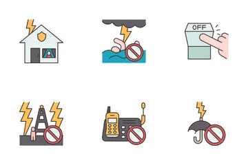Sécurité contre la foudre Pack d'Icônes
