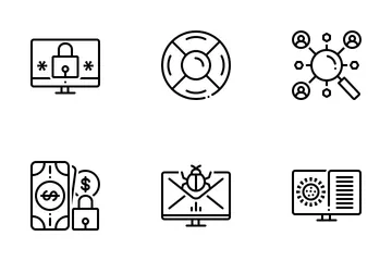 Security & Antivirus 2 Line Icon Pack