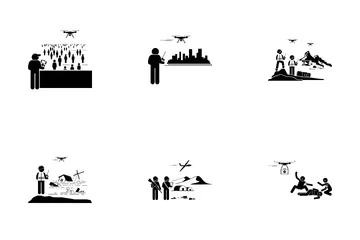 Segurança de Drones Icon Pack