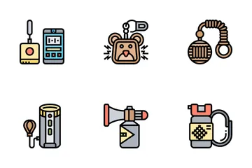 Self Defense Equipment Icon Pack