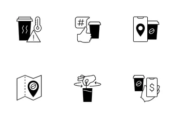 Self-service Coffee Kiosk Icon Pack