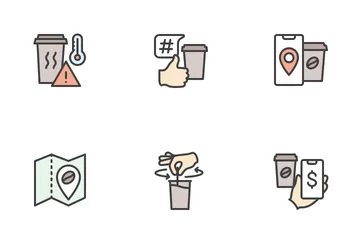 Self-service Coffee Kiosk Icon Pack