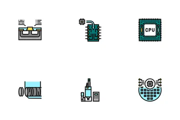 Semiconductor Manufacturing Plant Icon Pack