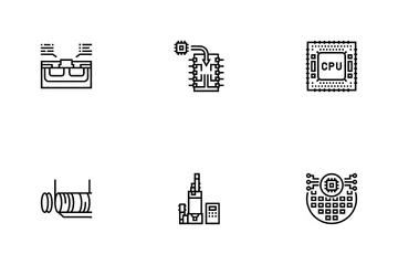 Semiconductor Manufacturing Plant Icon Pack