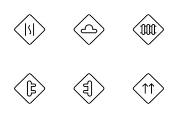 Señal de tráfico y carretera Paquete de Iconos