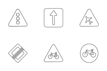 Señales de tráfico esenciales Paquete de Iconos