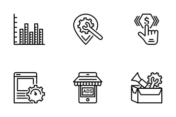 SEO And Marketing 1 Line Icon Pack