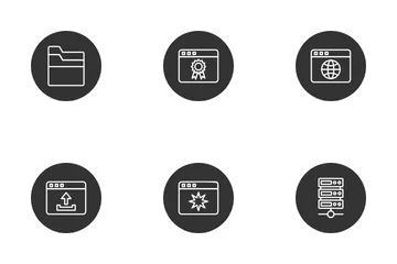 SEO And Web Circle Inverted Icon Pack