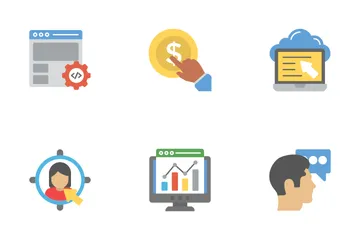 Seo And Web Optimization Flat Icons Icon Pack
